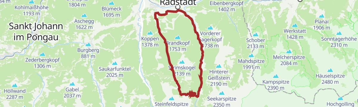 Route map: Zauchensee-Untertauern-Runde (SW25)